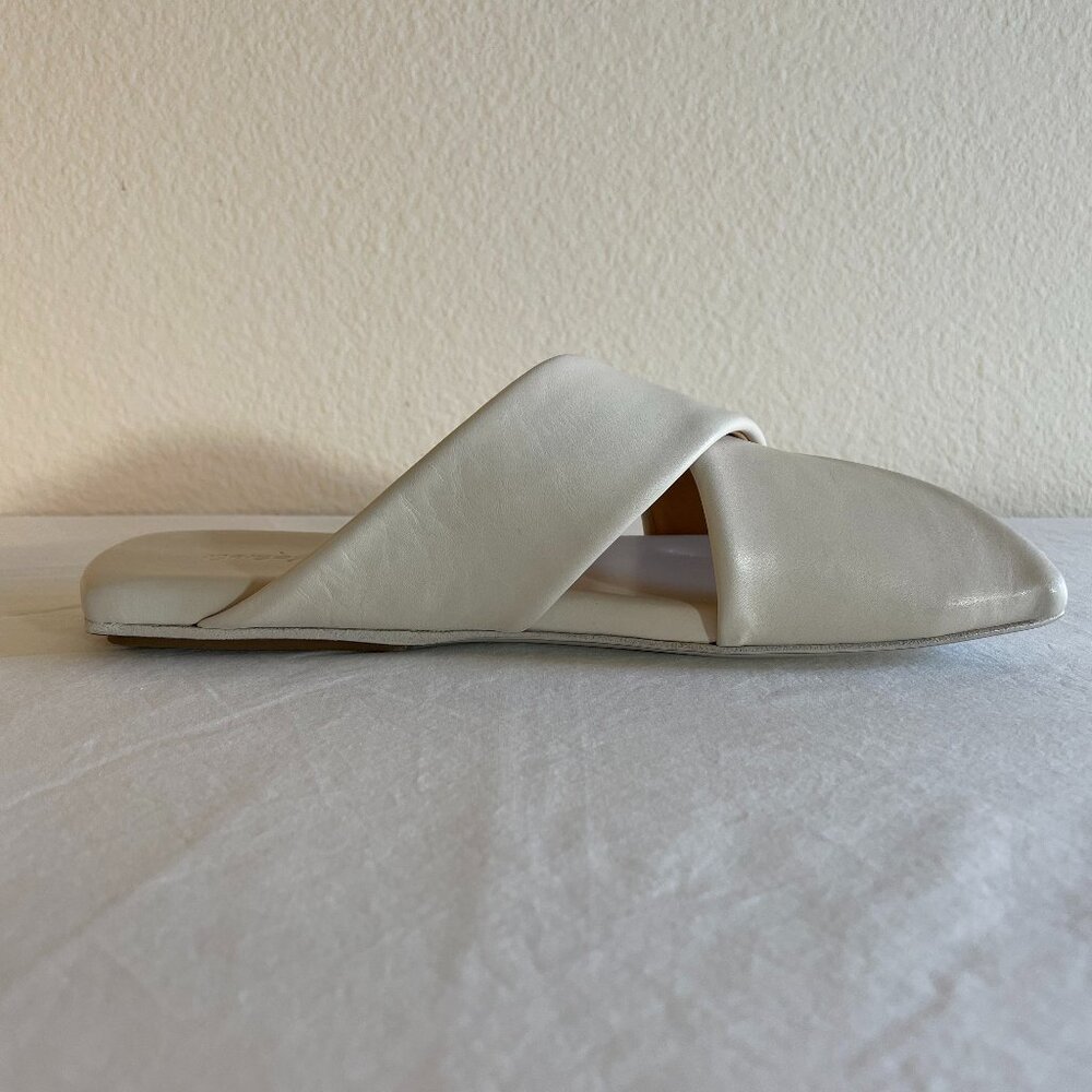 New Marsèll Flat Leather Slides Ivory Calfskin Leather Size IT 37 US 7 - Picture 5 of 10
